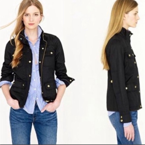 J. Crew Women’s Jacket Size XS Downtown Field Utility Navy Blue with Gold Snaps - Picture 1 of 13
